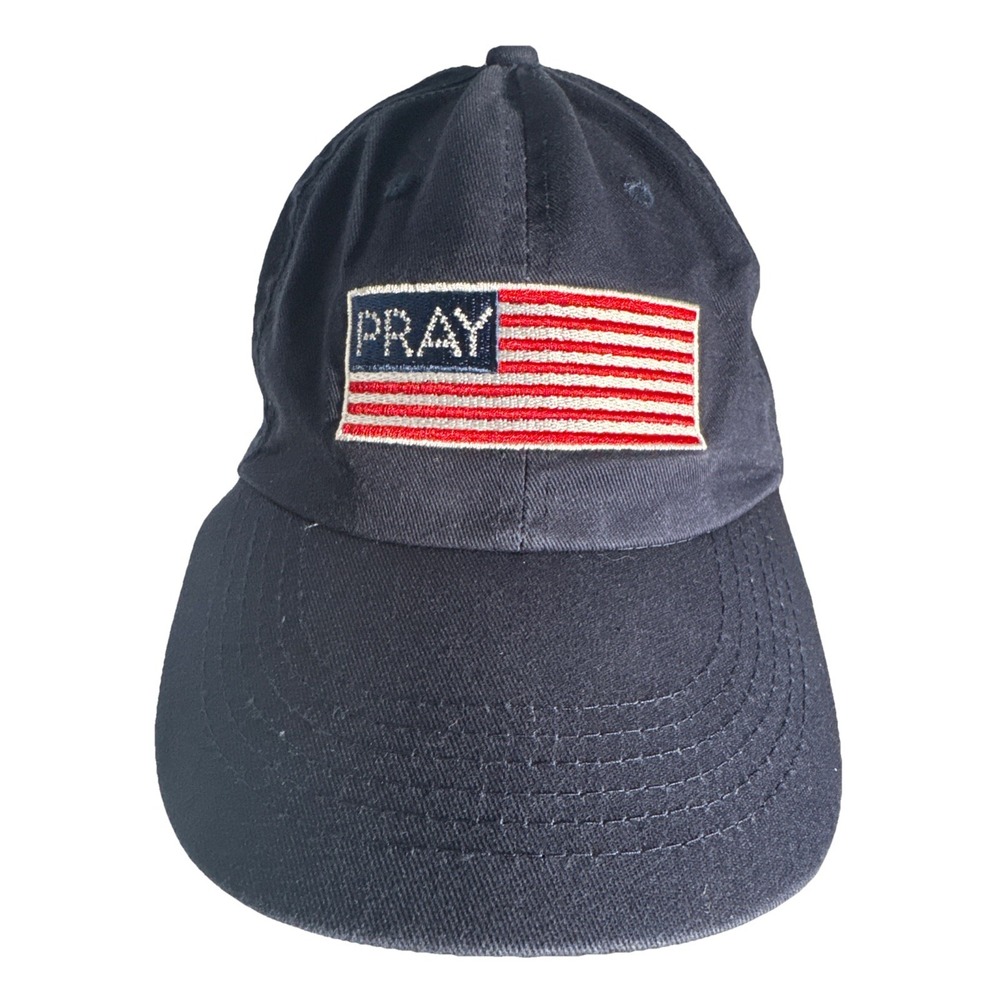 Pray American Flag Adjustable Baseball‎ Hat CBN Navy Blue Cap